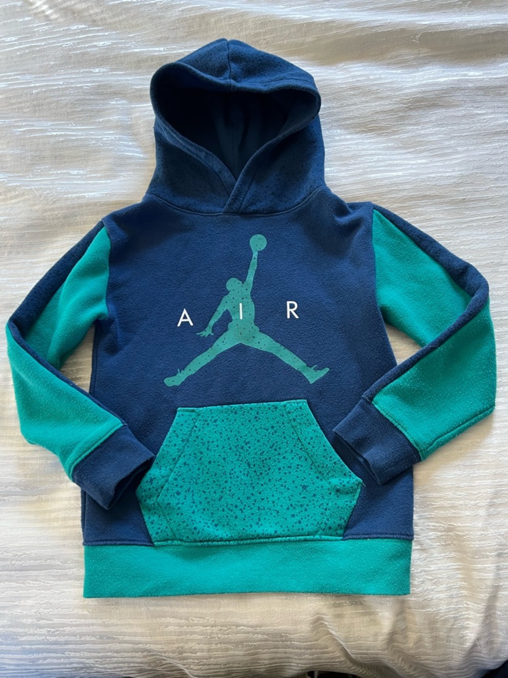 Jordan Kids Navy & Teal AIR Logo Hooded Sweatshirt